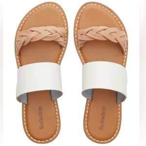 Soludos Braided Sandal in Tan and White